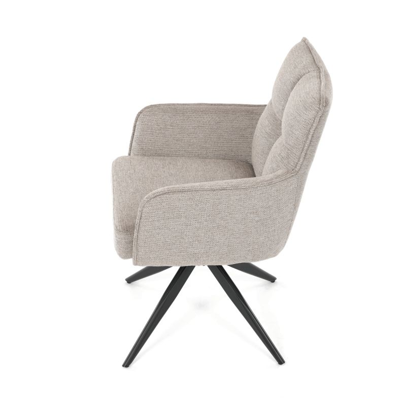 Jedálenská stolička, béžová, látka, DCH-P3170 LAN2