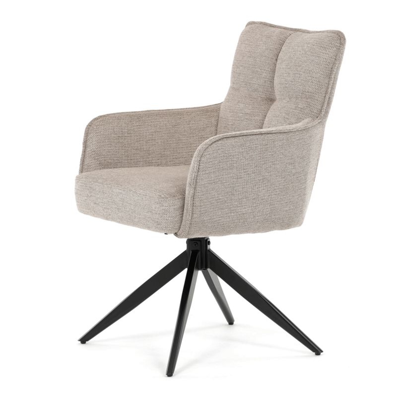 Jedálenská stolička, béžová, látka, DCH-P3170 LAN2