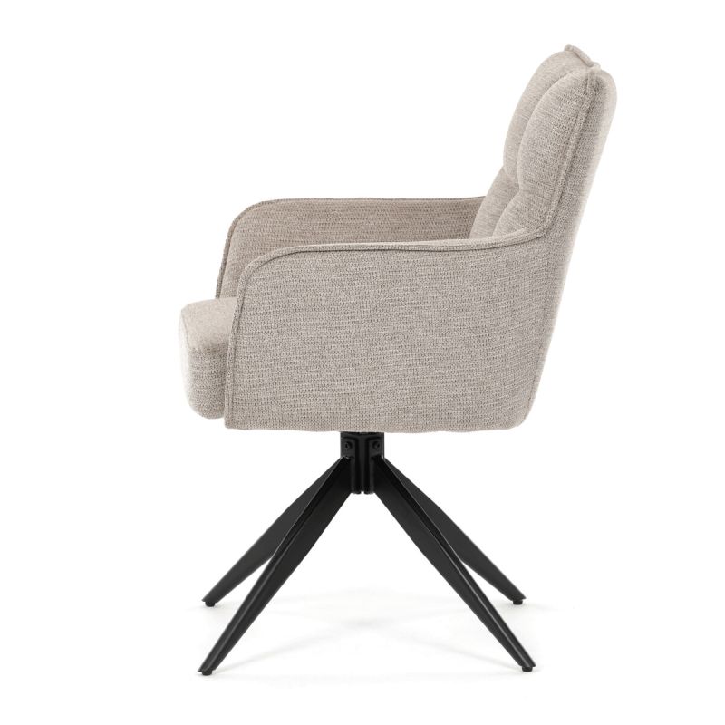 Jedálenská stolička, béžová, látka, DCH-P3170 LAN2