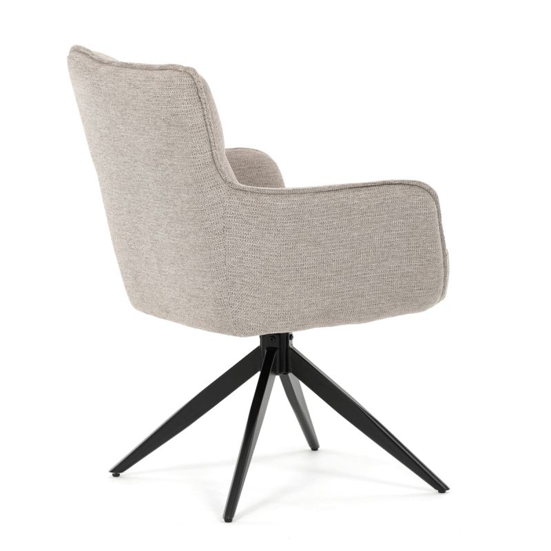 Jedálenská stolička, béžová, látka, DCH-P3170 LAN2