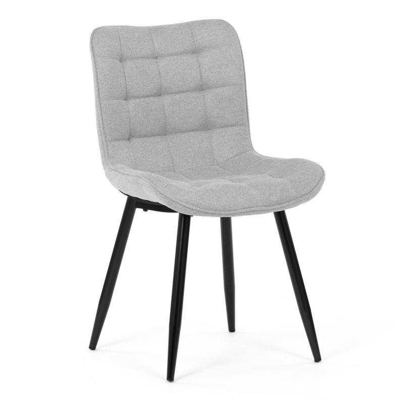 Jedálenská stolička, sivá, látka, HC-462 SIL2