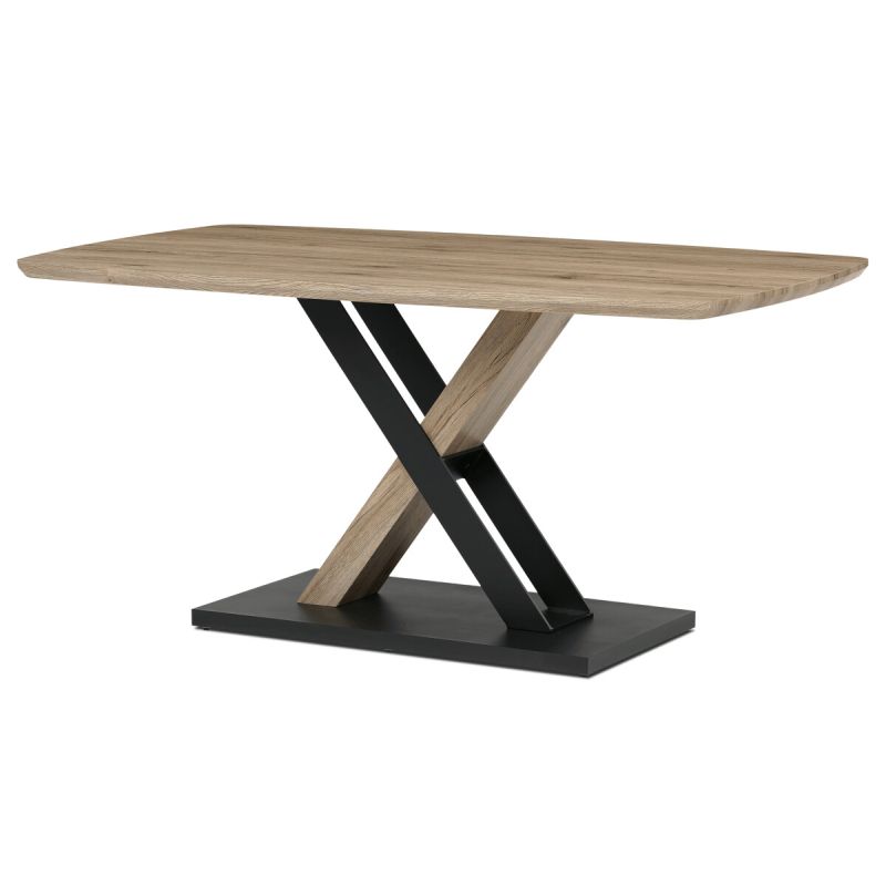Jedálenský stôl 165x90cm, MDF, kov, dub san remo, HT-W1570 SRE