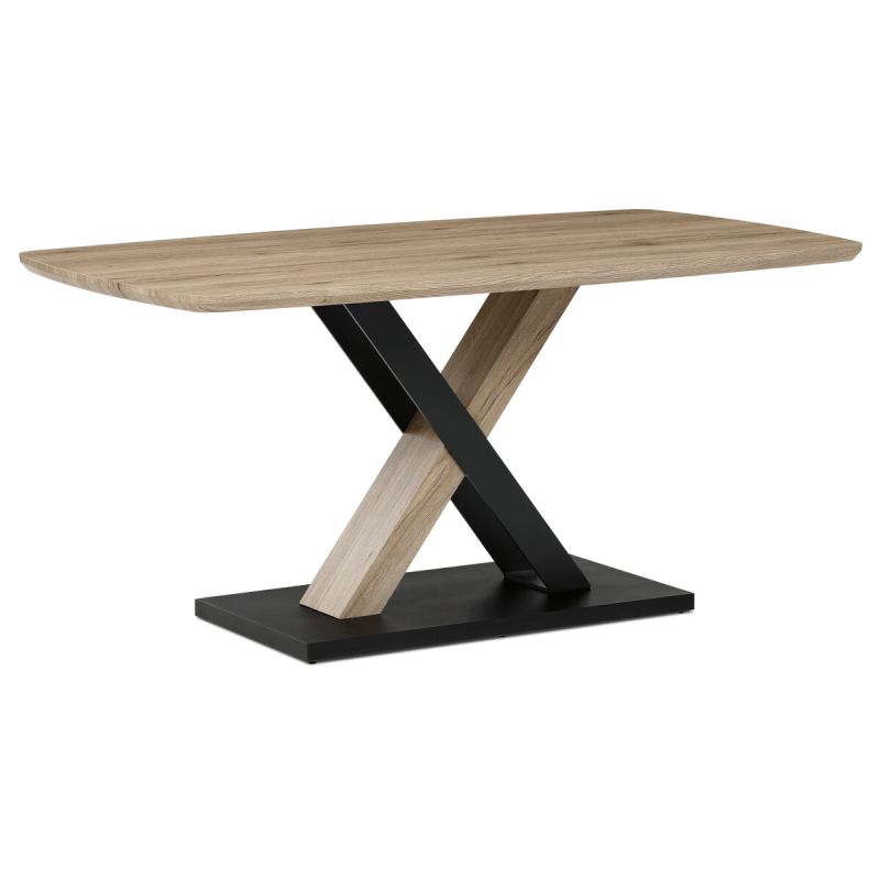 Jedálenský stôl 165x90cm, MDF, kov, dub san remo, HT-W1570 SRE
