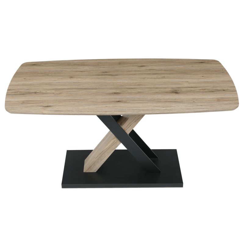 Jedálenský stôl 165x90cm, MDF, kov, dub san remo, HT-W1570 SRE