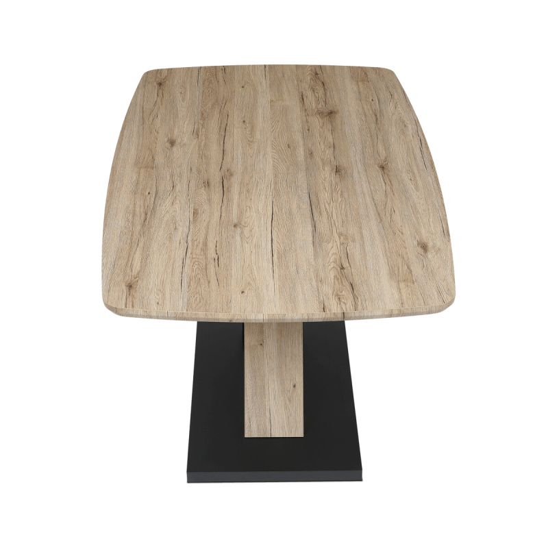 Jedálenský stôl 165x90cm, MDF, kov, dub san remo, HT-W1570 SRE