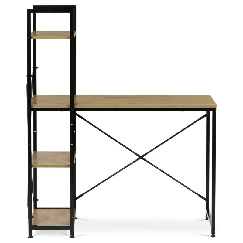 Pracovný stôl, s regálom, 100x48cm, MDF, dub, GD-512 OAK