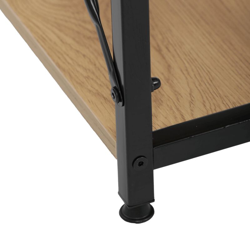 Pracovný stôl, s regálom, 100x48cm, MDF, dub, GD-512 OAK