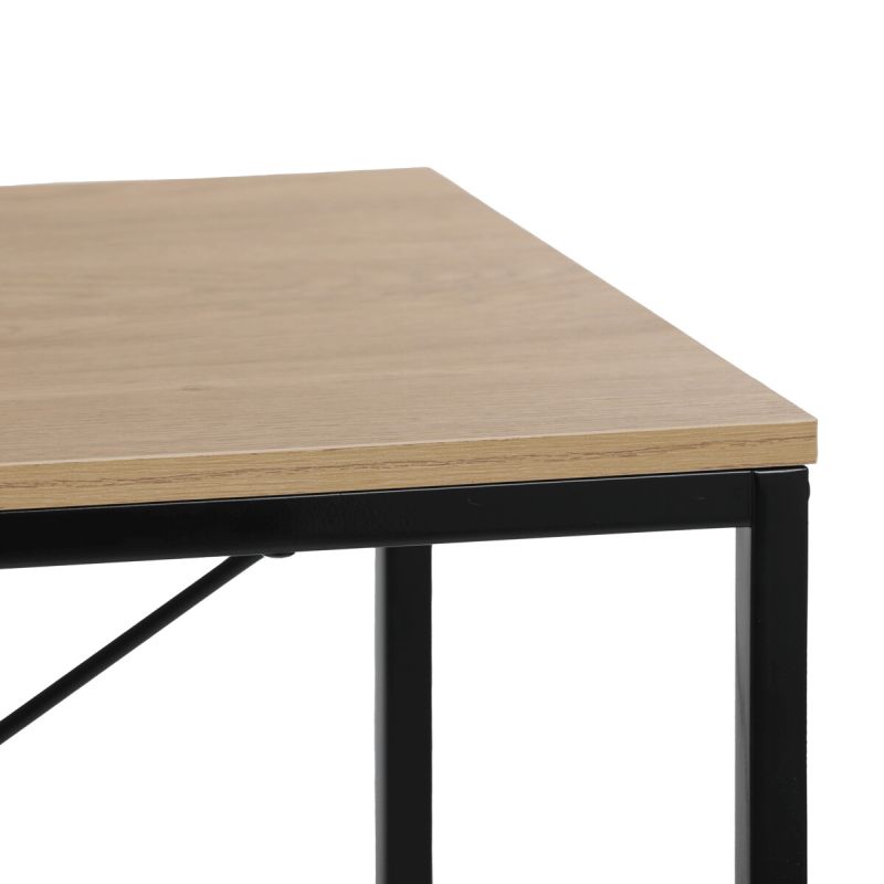Pracovný stôl, s regálom, 100x48cm, MDF, dub, GD-512 OAK