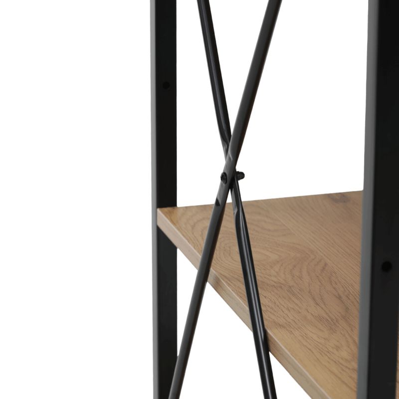 Pracovný stôl, s regálom, 100x48cm, MDF, dub, GD-512 OAK