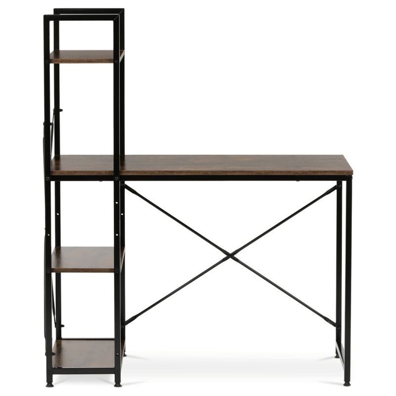 Pracovný stôl s regálom, 100x48cm, MDF, staré drevo, GD-512 OLW