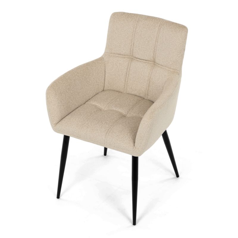 Jedálenská stolička, krémová, látka, DCH-P3146 CRM2