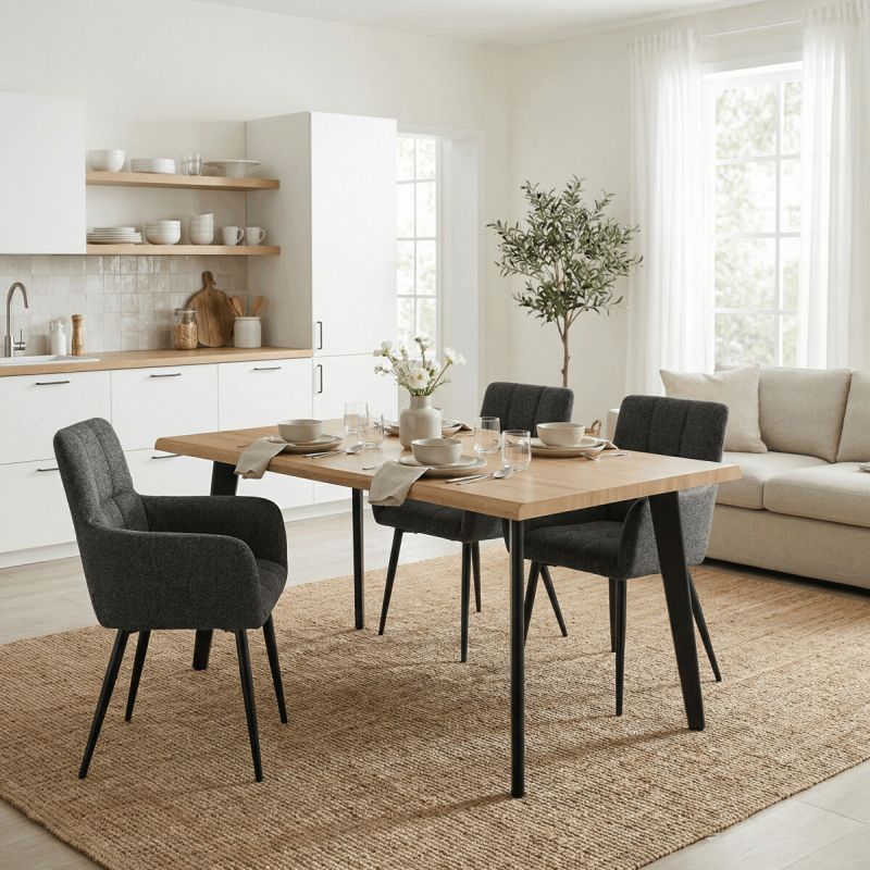 Jedálenská stolička, sivá, látka, DCH-P3146 GREY2