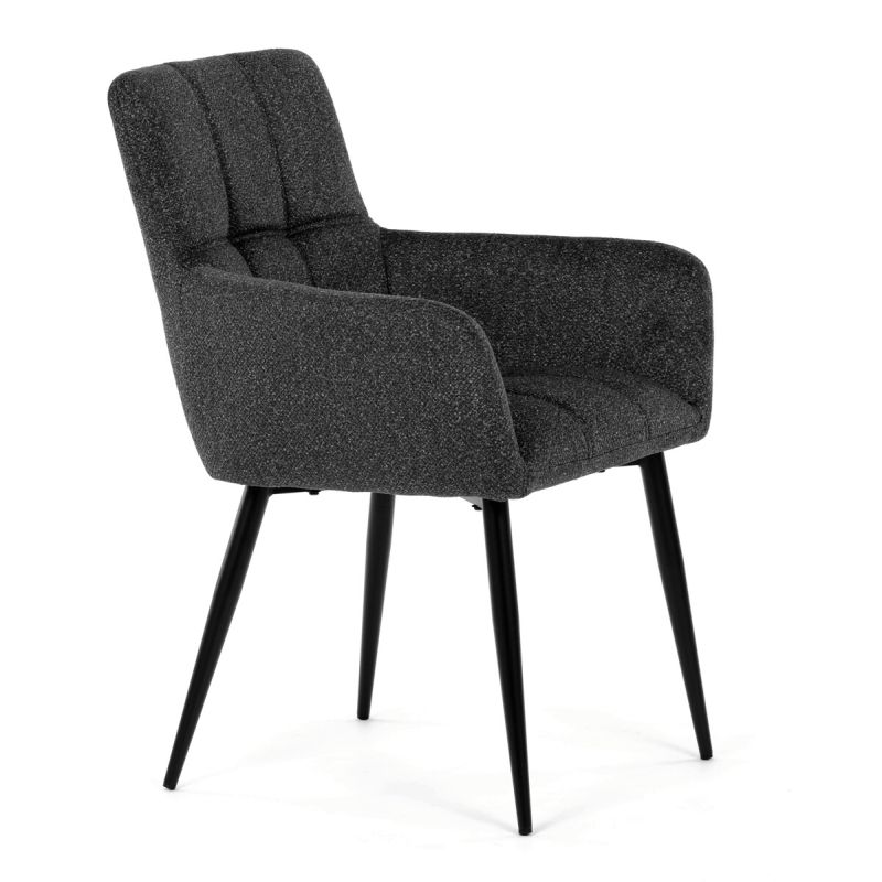 Jedálenská stolička, sivá, látka, DCH-P3146 GREY2
