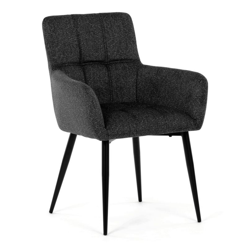 Jedálenská stolička, sivá, látka, DCH-P3146 GREY2