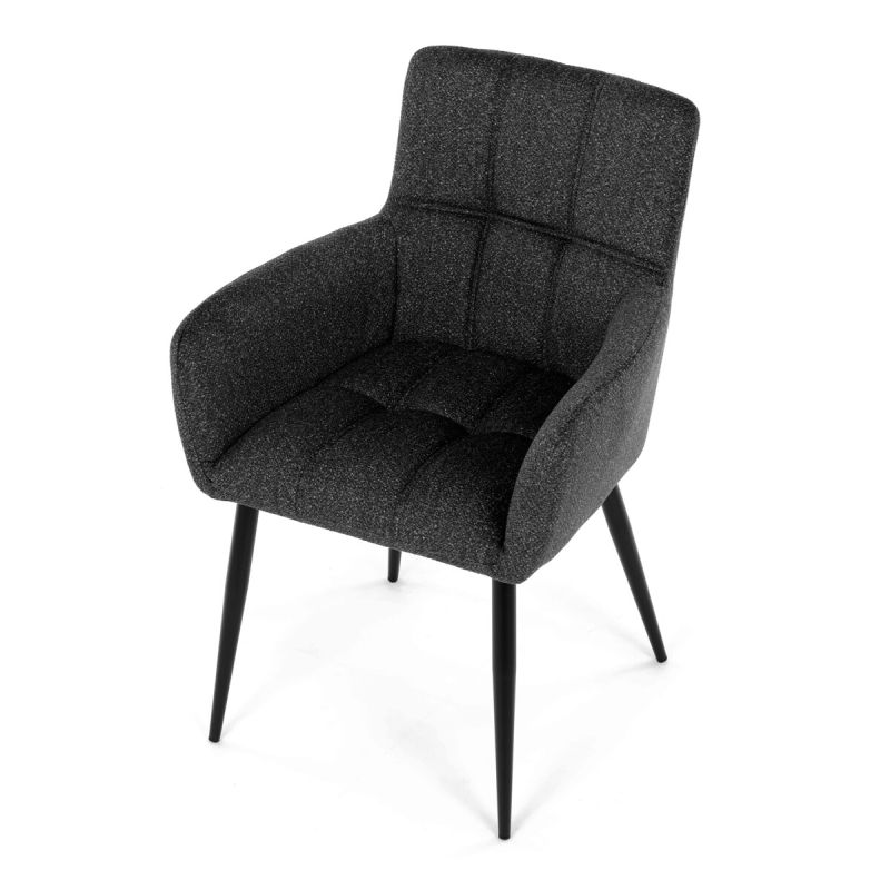 Jedálenská stolička, sivá, látka, DCH-P3146 GREY2