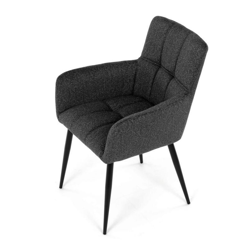 Jedálenská stolička, sivá, látka, DCH-P3146 GREY2