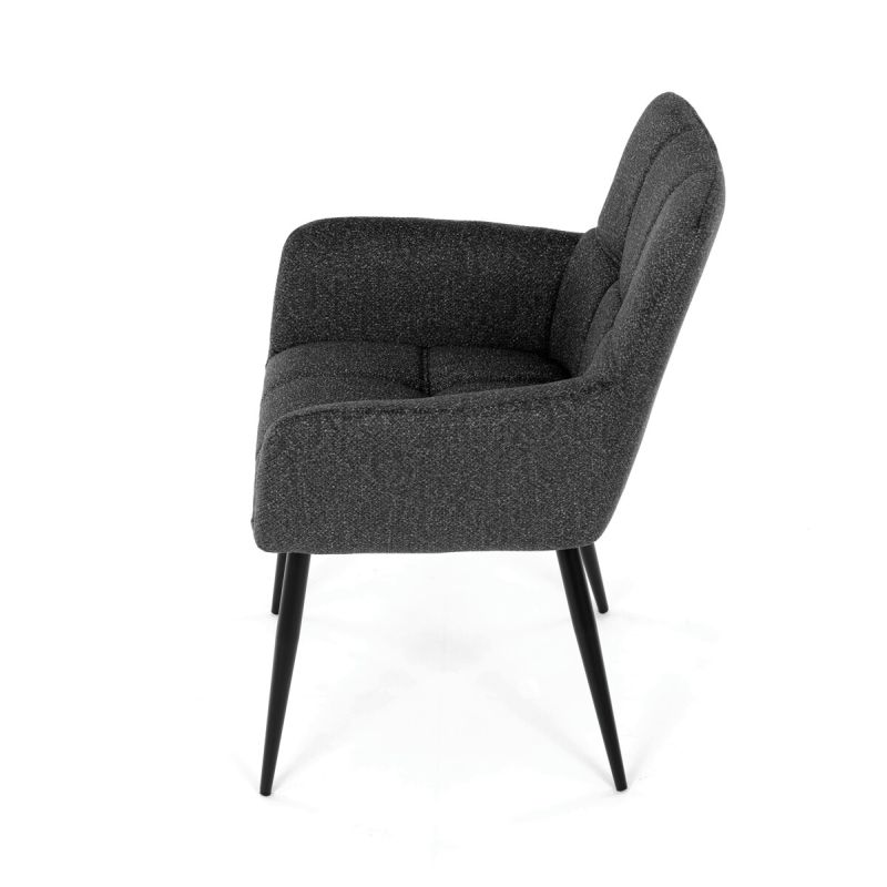 Jedálenská stolička, sivá, látka, DCH-P3146 GREY2