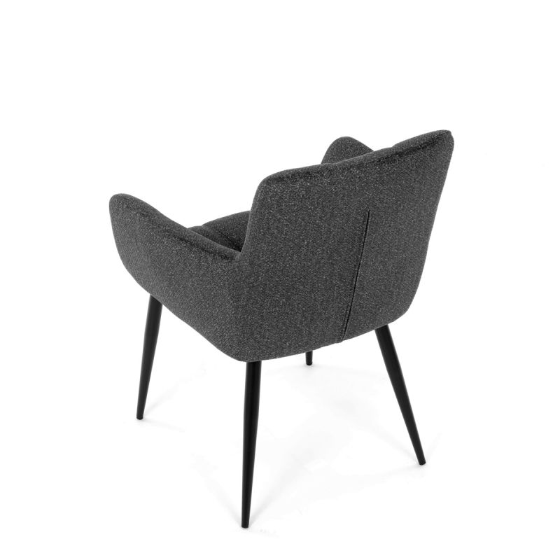 Jedálenská stolička, sivá, látka, DCH-P3146 GREY2