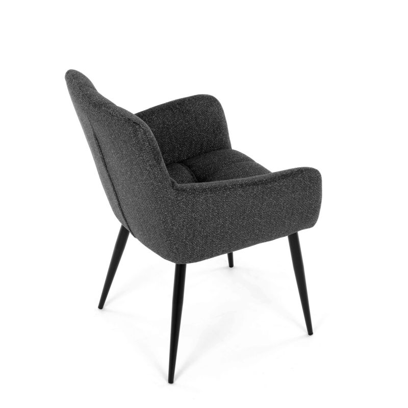 Jedálenská stolička, sivá, látka, DCH-P3146 GREY2