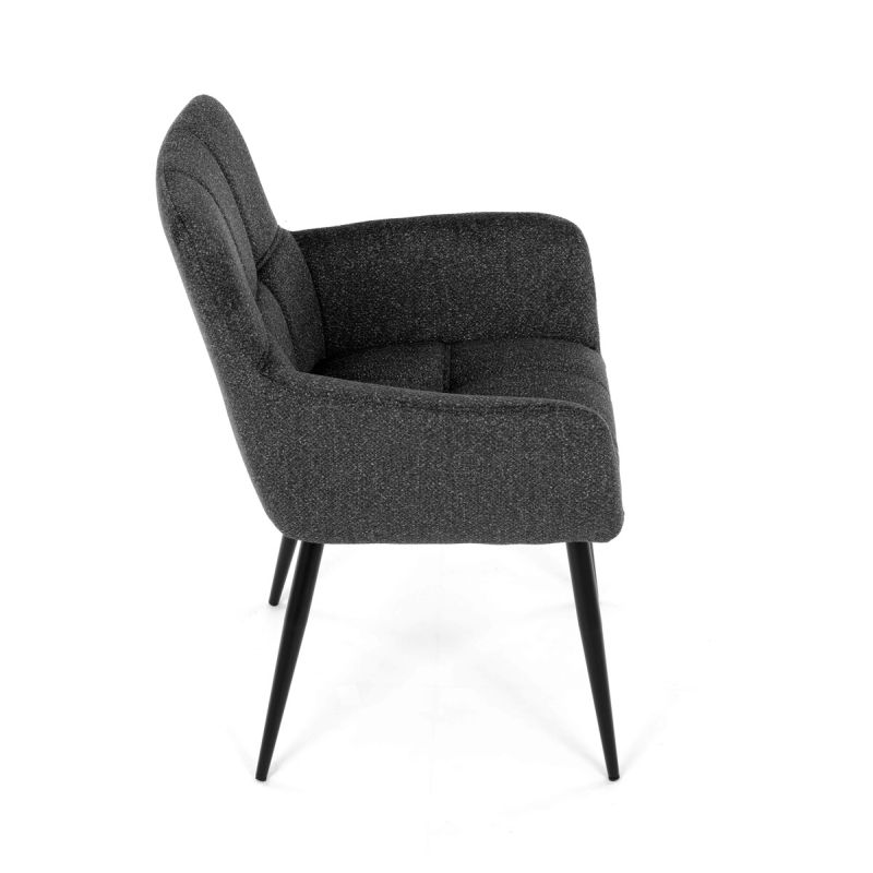 Jedálenská stolička, sivá, látka, DCH-P3146 GREY2