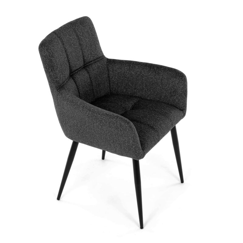 Jedálenská stolička, sivá, látka, DCH-P3146 GREY2