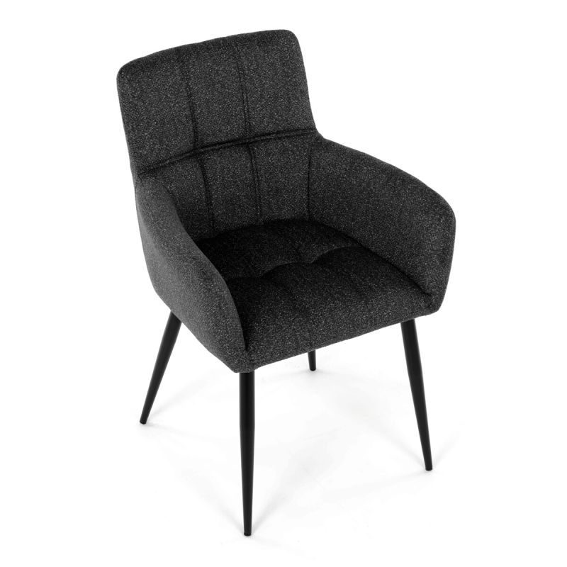 Jedálenská stolička, sivá, látka, DCH-P3146 GREY2