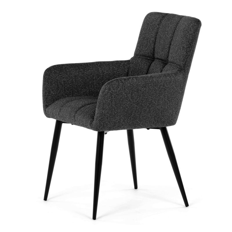 Jedálenská stolička, sivá, látka, DCH-P3146 GREY2