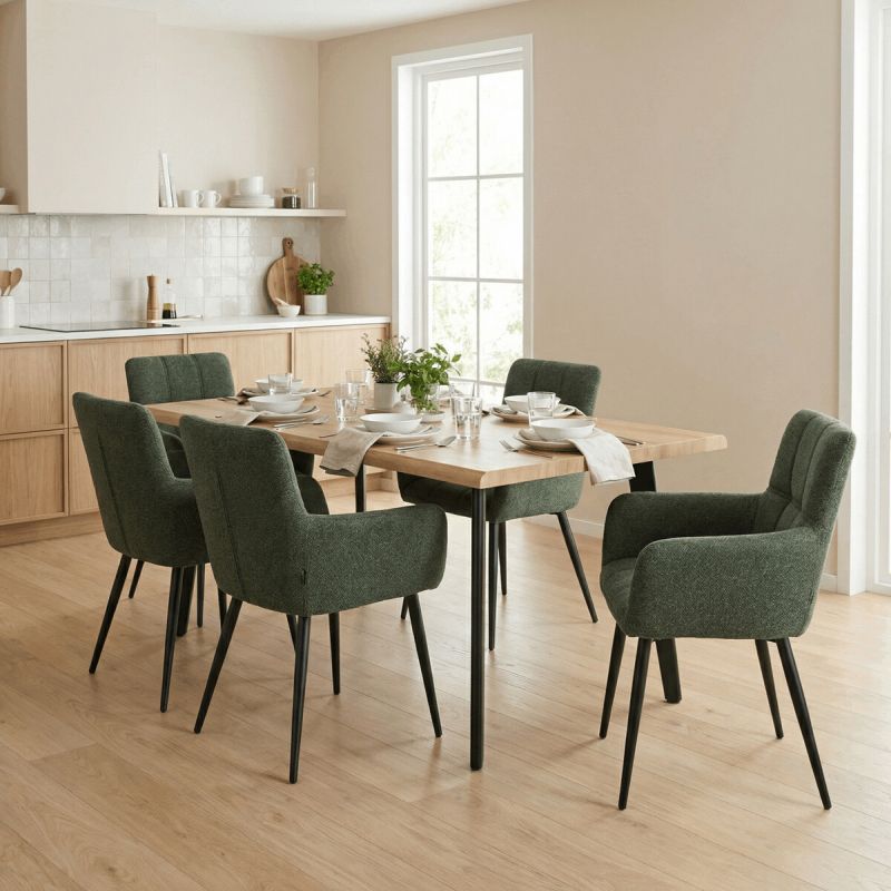 Jedálenská stolička, zelená, látka, DCH-P3146 GRN2