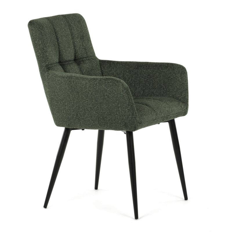 Jedálenská stolička, zelená, látka, DCH-P3146 GRN2