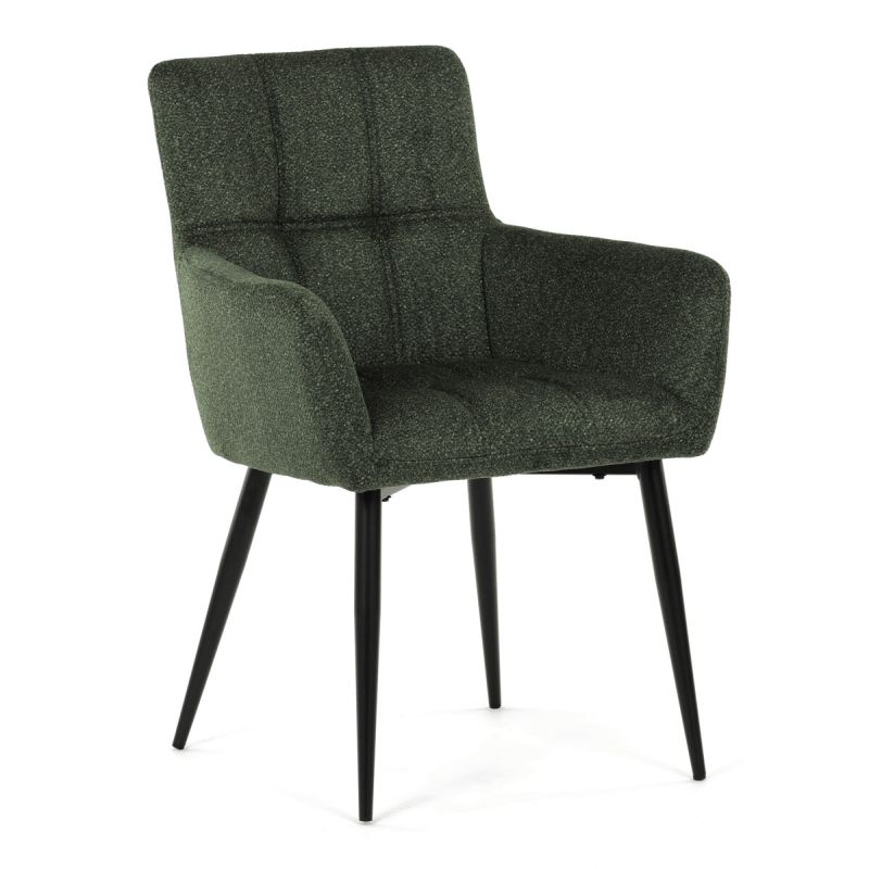 Jedálenská stolička, zelená, látka, DCH-P3146 GRN2