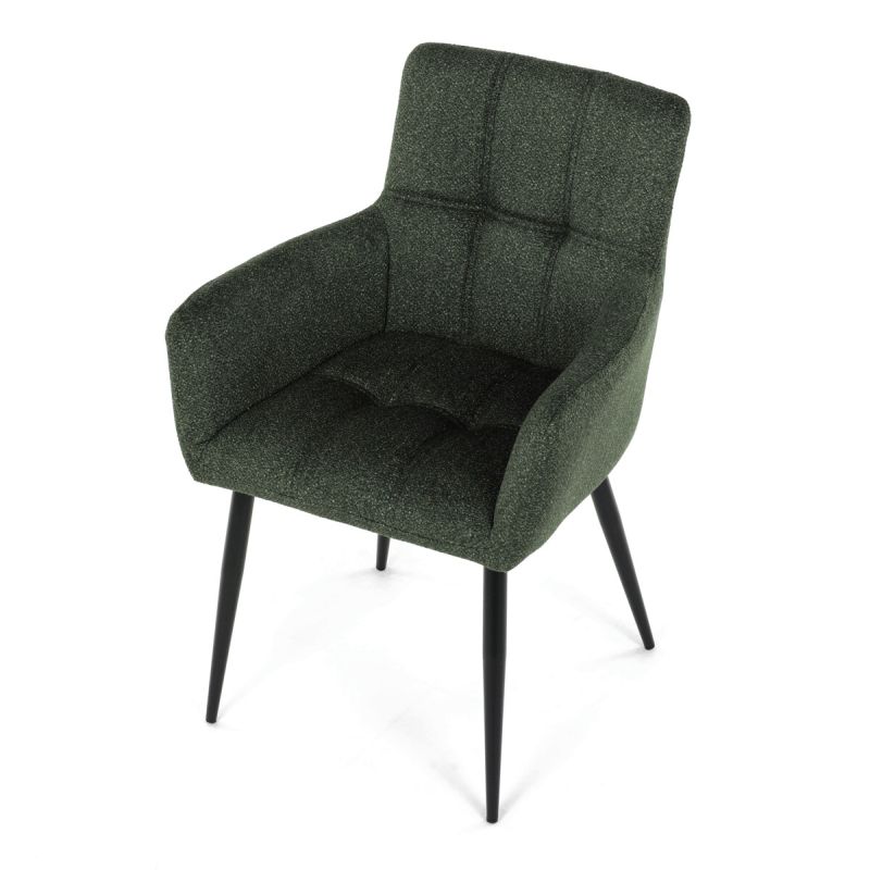 Jedálenská stolička, zelená, látka, DCH-P3146 GRN2