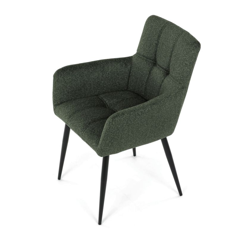 Jedálenská stolička, zelená, látka, DCH-P3146 GRN2