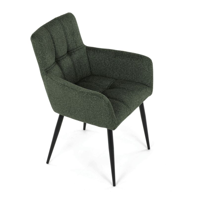 Jedálenská stolička, zelená, látka, DCH-P3146 GRN2