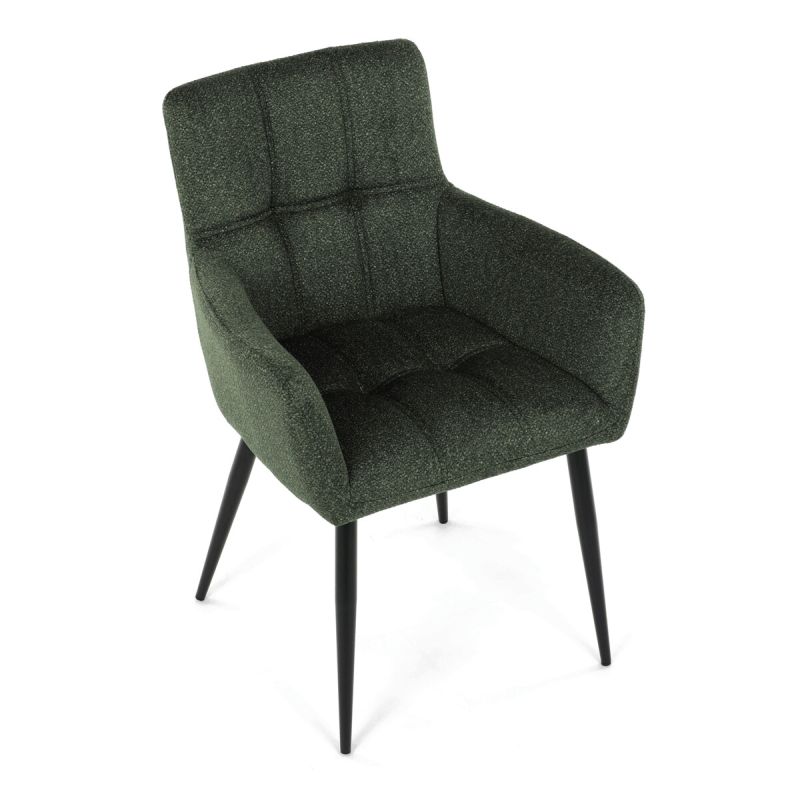Jedálenská stolička, zelená, látka, DCH-P3146 GRN2