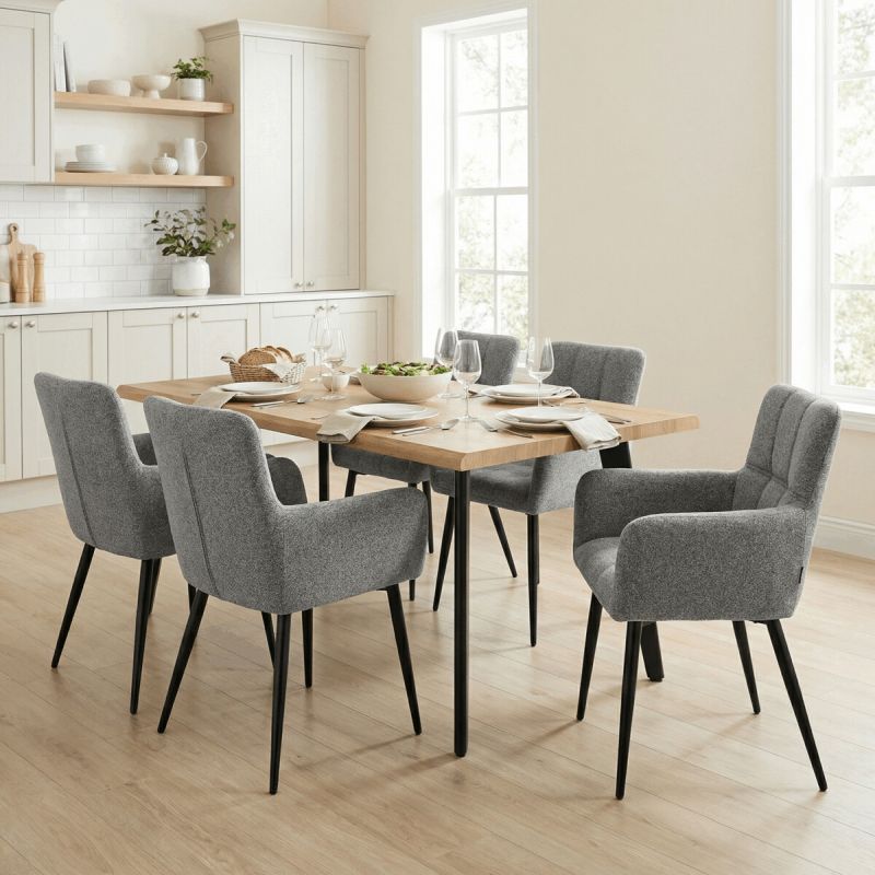 Jedálenská stolička, sivá, látka, DCH-P3146 SIL2
