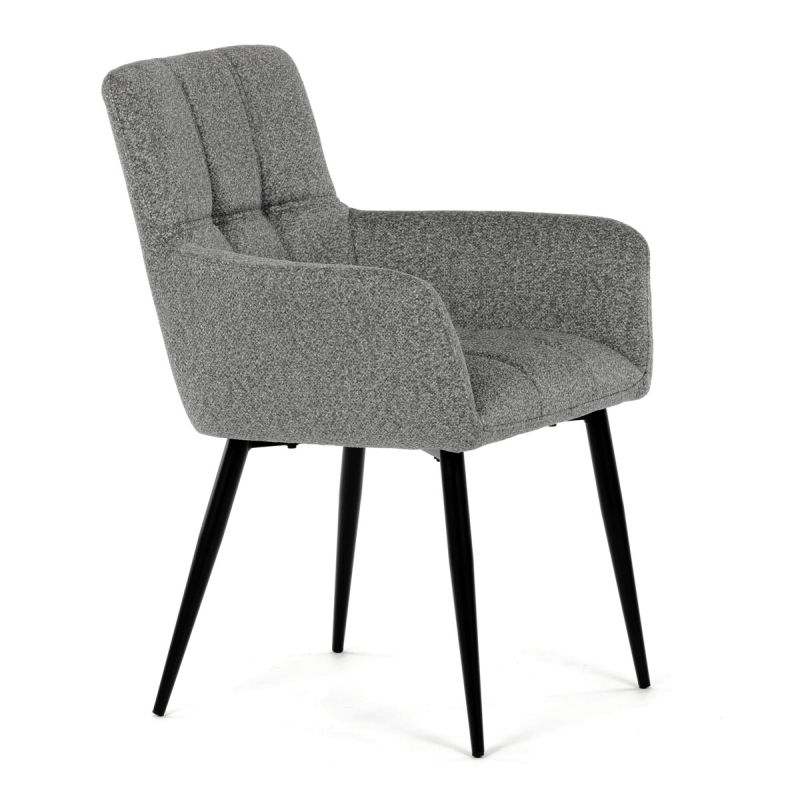 Jedálenská stolička, sivá, látka, DCH-P3146 SIL2