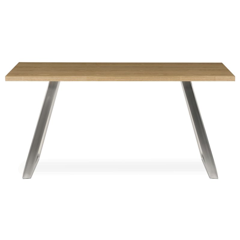 Jedálenský stôl 160x90cm, dýha, kov, dub, HT-W1515 OAK