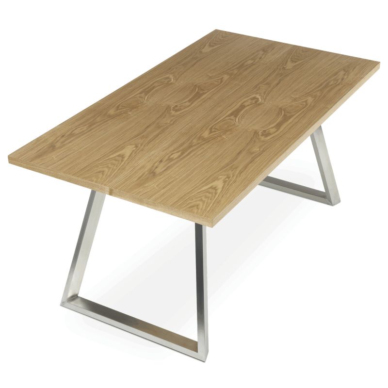 Jedálenský stôl 160x90cm, dýha, kov, dub, HT-W1515 OAK