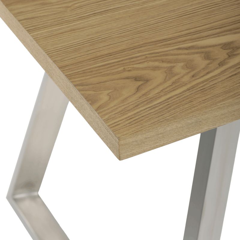 Jedálenský stôl 160x90cm, dýha, kov, dub, HT-W1515 OAK