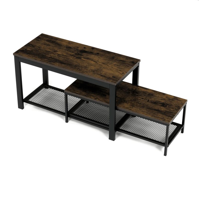 Botník, 81cm, kov, MDF, staré drevo, ABO-W2124 OLW