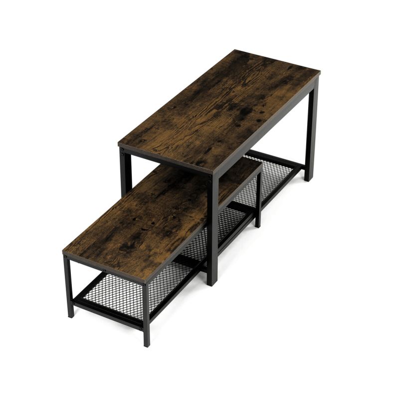 Botník, 81cm, kov, MDF, staré drevo, ABO-W2124 OLW