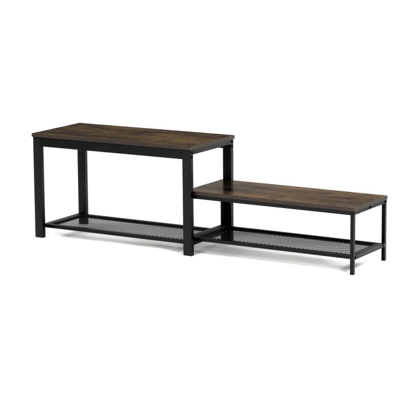 Botník, 81cm, kov, MDF, staré drevo, ABO-W2124 OLW