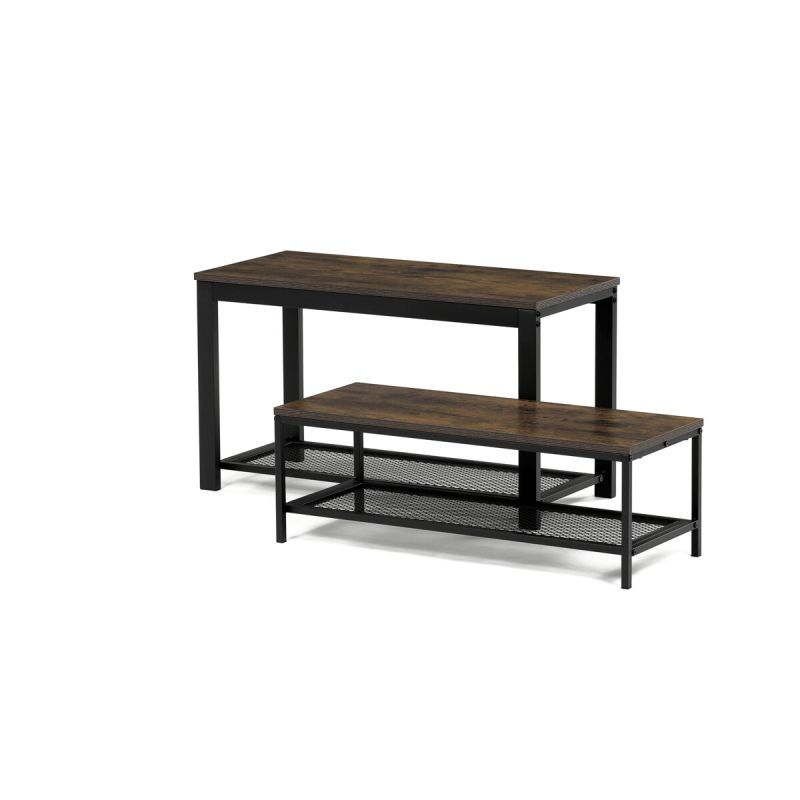 Botník, 81cm, kov, MDF, staré drevo, ABO-W2124 OLW