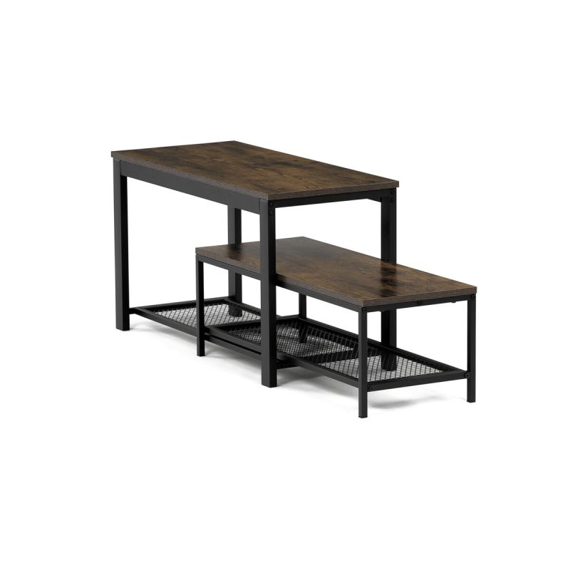 Botník, 81cm, kov, MDF, staré drevo, ABO-W2124 OLW