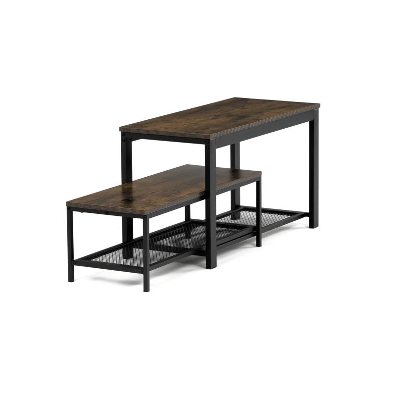 Botník, 81cm, kov, MDF, staré drevo, ABO-W2124 OLW