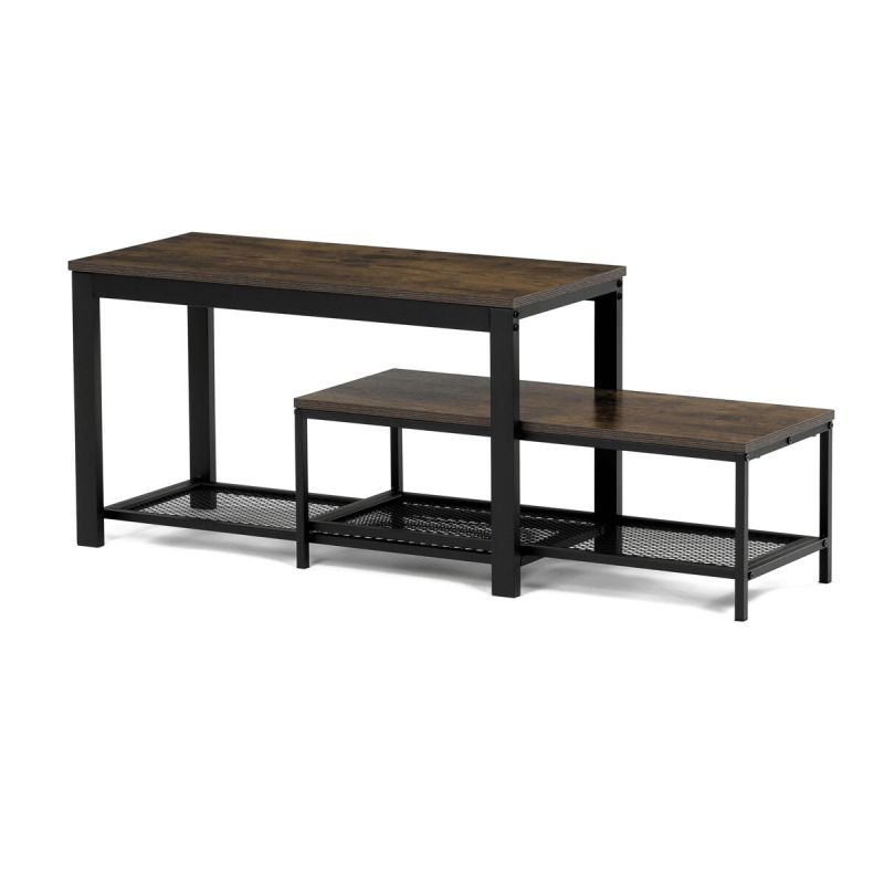 Botník, 81cm, kov, MDF, staré drevo, ABO-W2124 OLW