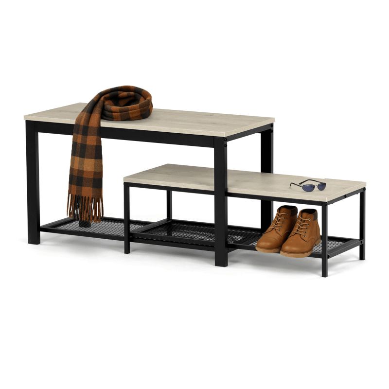 Botník, 81cm, kov, MDF, dub sonoma, ABO-W2124 SON