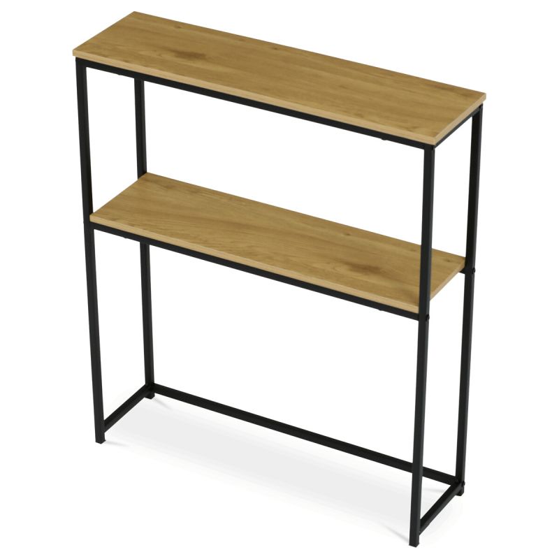 Konzolový stolík, 70cm, kov, MDF, prírodný, CT-G1082 OAK