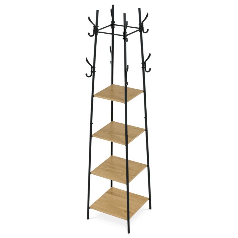 Vešiak stojanový, 170cm, MDF, prírodný, GD-170 OAK