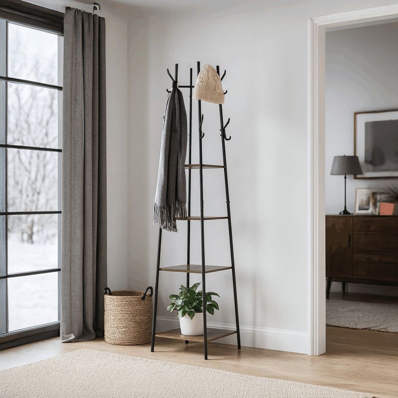 Vešiak stojanový, 170cm, MDF, staré drevo, GD-170 OLW